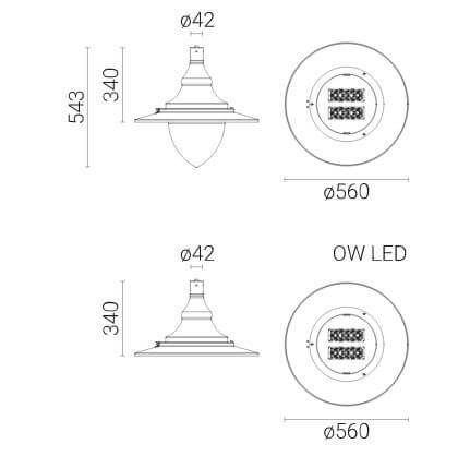 Парковый світильник Rosa OW II LED 144 144W 2109141 фото