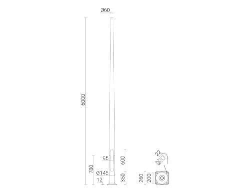 Алюминиевая парковая опора Rosa SAL-60/P 42925 фото