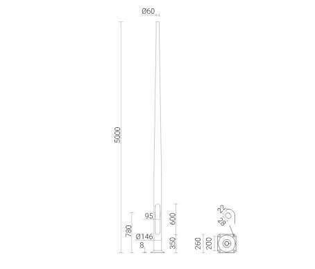 Алюминиевая парковая опора Rosa SAL-50/P 42916 фото