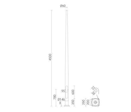 Алюминиевая парковая опора Rosa SAL-45/P 42915 фото