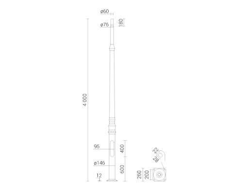 Алюминиевая парковая опора Rosa SAL DP-407G 42970 фото