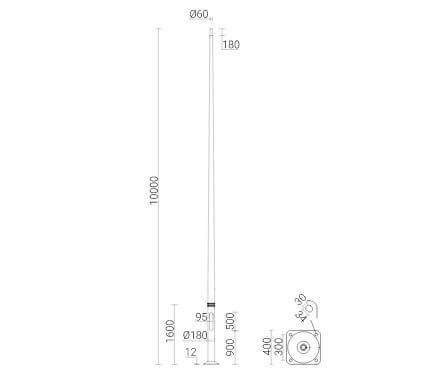 Алюминиевая парковая опора Rosa SAL-100M/P 42933 фото